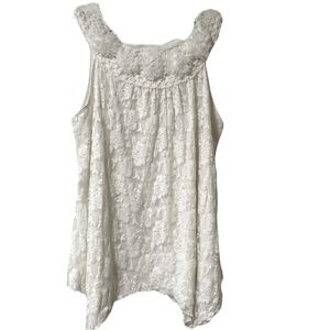 DRESSBARN Ivory Ruffle Tank Blouse Size 18/20